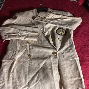 Beige linen lined jacket